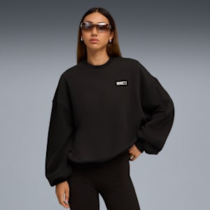 PUMA x ROSÉ Oversized Crew Women, PUMA Black, large-GBR