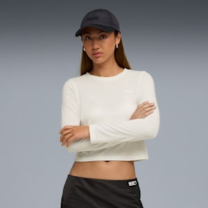 PUMA x ROSÉ Long Sleeve Tee Women, Warm White, large-GBR
