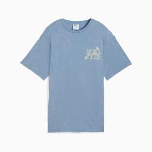 ウィメンズ グラフィック パラダイス マインドセット ウォッシュド リラックスド 半袖 Tシャツ, Cool Blue, extralarge-JPN