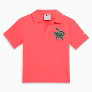 CATS CLUB Kid's Relaxed Fit Pique Polo, Peach Frost, extralarge-IND