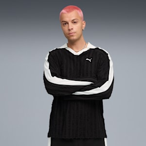 T7 Relaxed Long Sleeve Polo Men, PUMA Black, large-GBR