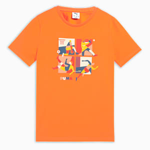 Curious Explorers Youth Regular Fit Cotton T-shirt, Orange Glo, extralarge-IND