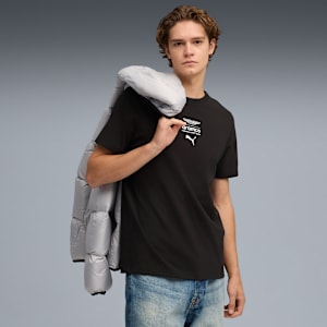 PUMA x ASTON MARTIN ARAMCO F1® TEAM Men's Relaxed Logo Tee, PUMA Black, extralarge-IND
