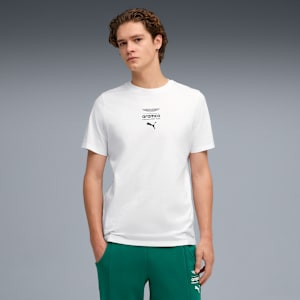 PUMA x ASTON MARTIN ARAMCO F1® TEAM Men's Relaxed Logo Tee, PUMA White, extralarge-IND