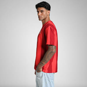 PUMA x RCB Men's Retro Striper T-Shirt, Flame Scarlet, extralarge-IND
