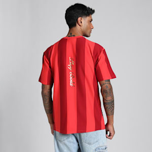 PUMA x RCB Men's Retro Striper T-Shirt, Flame Scarlet, extralarge-IND