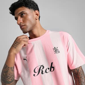 PUMA x RCB Men's Retro Striper T-Shirt, Pinkscape, extralarge-IND