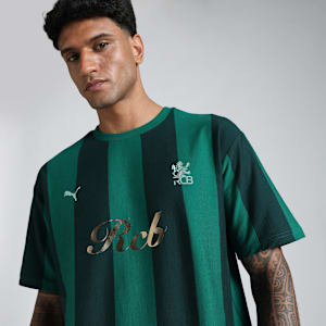 PUMA x RCB Men's Retro Striper T-Shirt, Wild Green, extralarge-IND