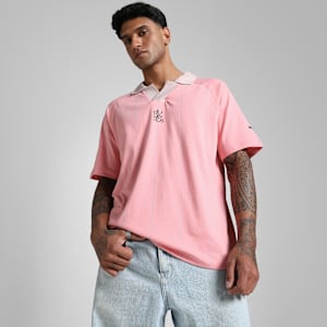 PUMA x RCB Men's Striper Polo, Pinkscape, extralarge-IND
