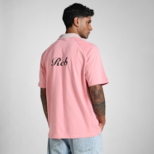 PUMA x RCB Men's Striper Polo, Pinkscape, extralarge-IND