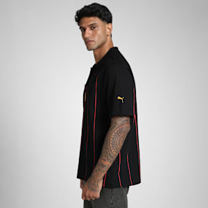 PUMA x RCB Men's Striper Polo, PUMA Black, extralarge-IND