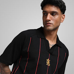PUMA x RCB Men's Striper Polo, PUMA Black, extralarge-IND
