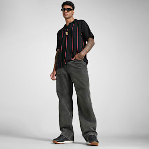 PUMA x RCB Men's Striper Polo, PUMA Black, extralarge-IND