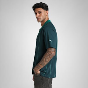 PUMA x RCB Men's Striper Polo, Wild Green, extralarge-IND
