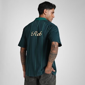 PUMA x RCB Men's Relaxed Fit Striper Polo, Wild Green, extralarge-IND