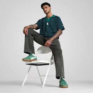 PUMA x RCB Men's Striper Polo, Wild Green, extralarge-IND