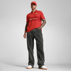 PUMA x RCB Men's Retro Polo, Flame Scarlet, extralarge-IND