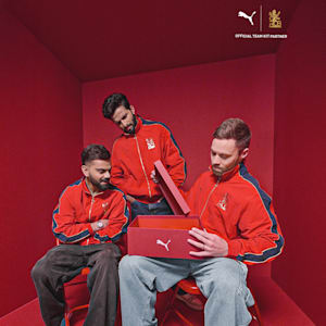 Puma x RCB Men's T7 Jacket, Flame Scarlet, extralarge-IND