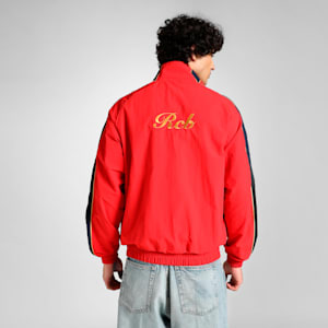 Puma x RCB Men's T7 Jacket, Flame Scarlet, extralarge-IND