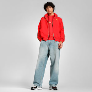 Puma x RCB Men's T7 Jacket, Flame Scarlet, extralarge-IND