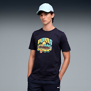 Graphic Front Print Men's Regular Fit T-shirt, New Navy, extralarge-IND