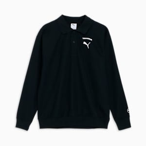 メンズ PUMA x TANGRAM 長袖 ポロシャツ, PUMA Black, extralarge-JPN