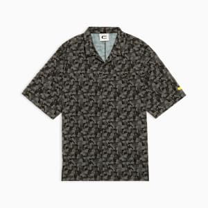 メンズ ゴルフ COBRA スネーク グラフィック オープンカラー 半袖 シャツ, Flat Medium Gray, extralarge-JPN