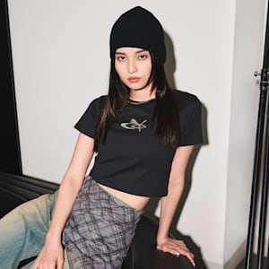ウィメンズ PUMA x EMODA 半袖 Tシャツ, PUMA Black, extralarge-JPN