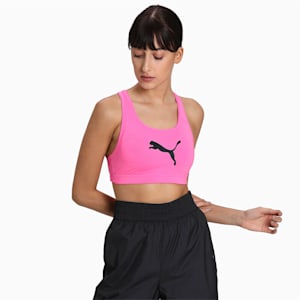 LIGA dryCELL Women's Sports Bra, Luminous Pink-Puma Black, extralarge-IND