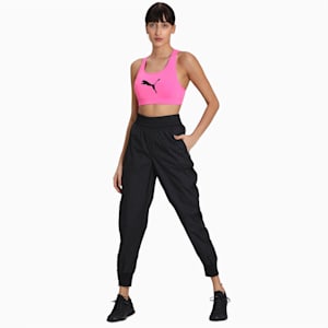 LIGA dryCELL Women's Sports Bra, Luminous Pink-Puma Black, extralarge-IND