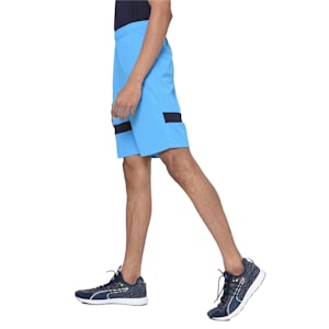 Knitted Men's Shorts, Bleu Azur-Peacoat