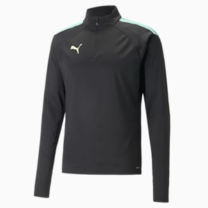 teamLIGA Quarter-Zip Men's Football Top, PUMA Black-Electric Peppermint