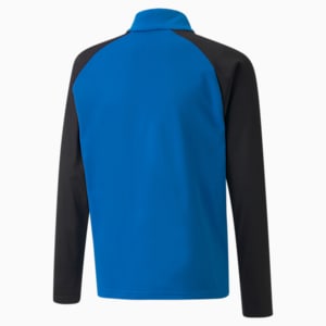 teamLIGA Quarter-Zip Youth Football Top, Electric Blue Lemonade-Puma Black