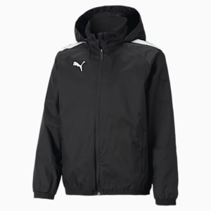teamLIGA All-Weather Youth Football Jacket, Puma Black-Puma Black, extralarge-GBR