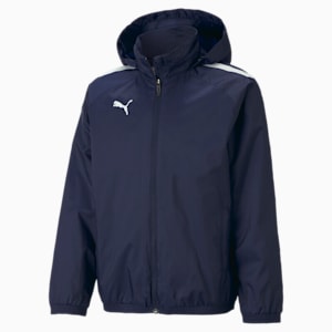teamLIGA All-Weather Football Jacket Youth, Peacoat-Puma Black, extralarge-GBR