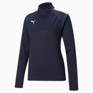 teamLIGA Quarter-Zip Women's Football Top, Peacoat-Puma White, extralarge-GBR