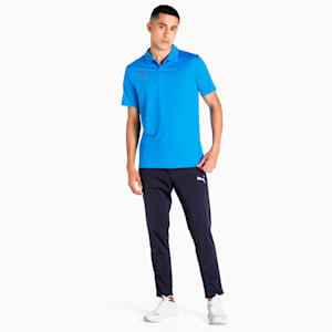 teamLIGA Sideline Men's Football Polo Shirt, Electric Blue Lemonade-Puma White, extralarge-IND