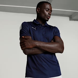 teamLIGA Sideline Men's Football Polo Shirt, Peacoat-Puma White, extralarge-IND