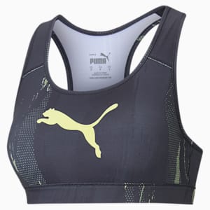 individualCUP Women's Football Bra, Puma Black-Asphalt-SOFT FLUO YELLOW