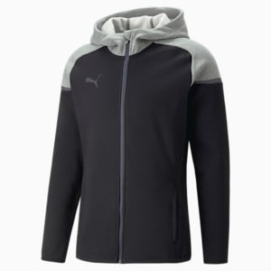 teamCUP Casuals Men's Hooded Soccer Jacket, PUMA Black, extralarge