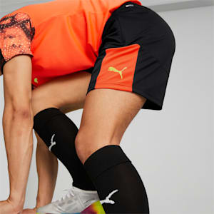 individualFINAL Men's Football Training Shorts, Puma Black-Fiery Coral, extralarge-IND