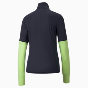 Camiseta de fútbol LIGA de mujer, con cierre de un cuarto individual, Parisian Night-Fizzy Light
