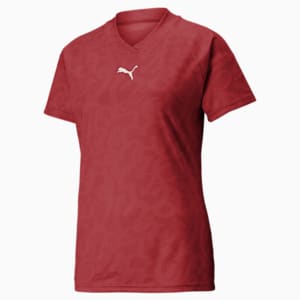 SHE MOVES THE GAME Women's Soccer Jersey, Intense Red