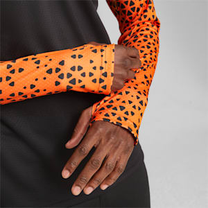 Playera de fútbol con cremallera de un cuarto individualCUP para hombre, PUMA Black-Ultra Orange
