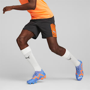 individualCUP Men's Regular Fit Training Shorts, PUMA Black-Ultra Orange, extralarge-IND