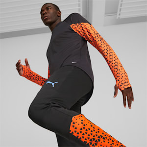 individualCUP Men's Football Training Slim Fit Pants, PUMA Black-Ultra Orange, extralarge-IND
