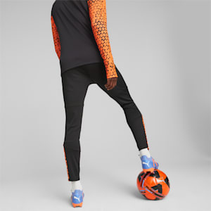 individualCUP Men's Football Training Slim Fit Pants, PUMA Black-Ultra Orange, extralarge-IND