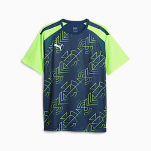 teamLIGA Men's Graphic Soccer Jersey, Persian Blue-Pro Green, extralarge