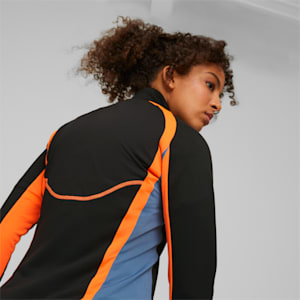 Playera de fútbol con cremallera de un cuarto individualBLAZE para mujer, PUMA Black-Deep Dive, extralarge