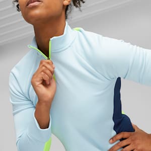 individualBLAZE Quarter-Zip Women's Soccer Top, Silver Sky-Persian Blue, extralarge